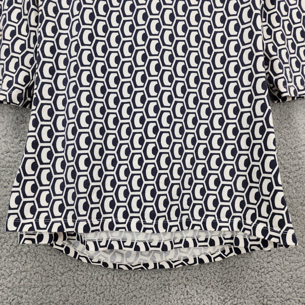 Adolfo Dominguez Womens Geometric Print V Neck 3/4 Sleeve Faux Wrap Top - Picture 12 of 14